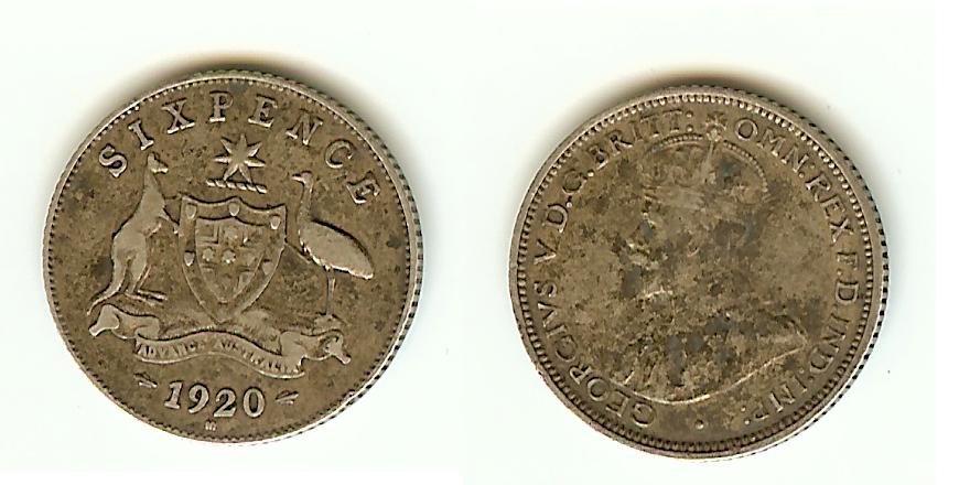 Australian 6 Pence 1920 VF